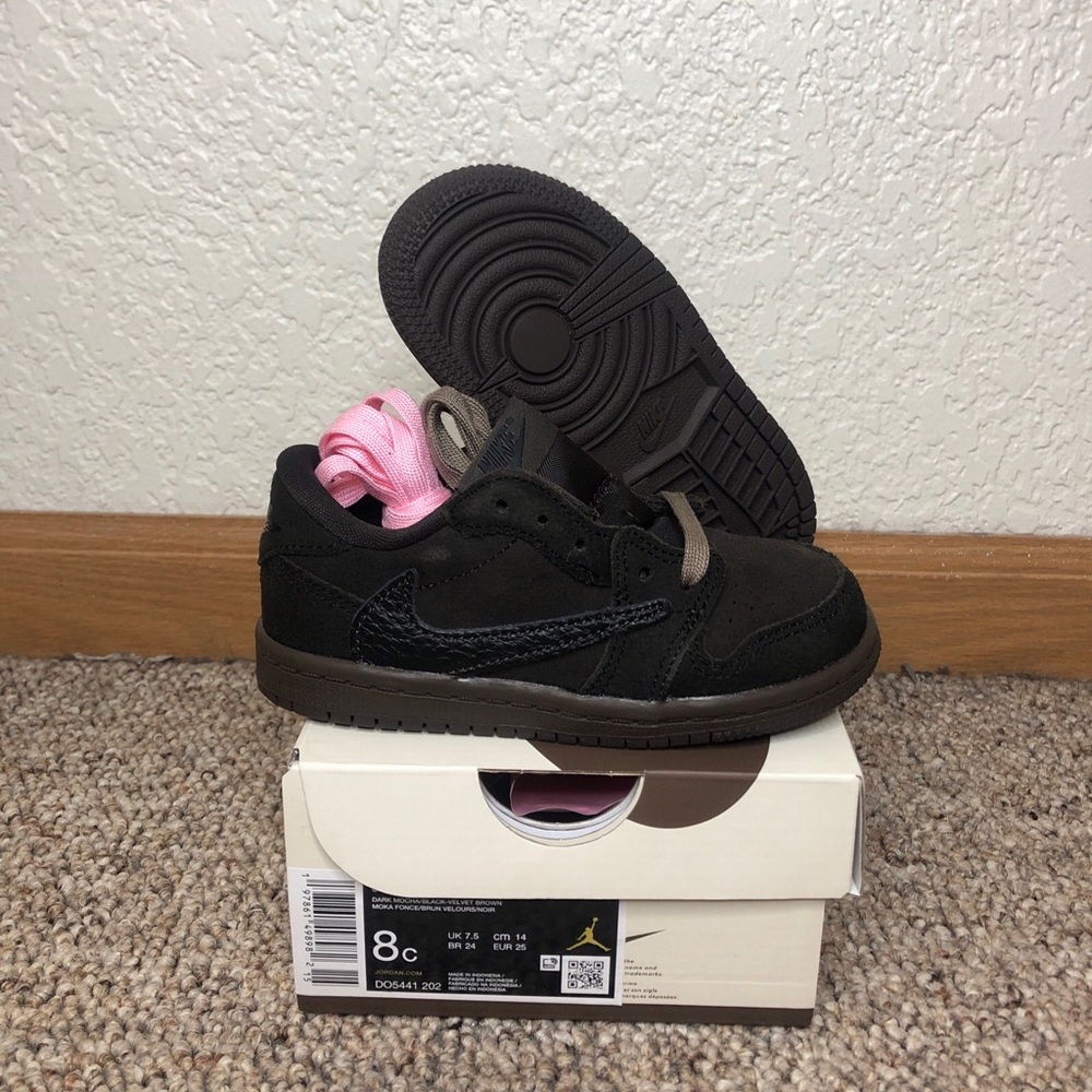 Travis Scott x Air Jordan 1 'Velvet Brown' (TD) Size 8C